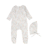 BEBE JOLEE 2PC BUTTERFLY PRINT FOOTIE WITH BONNET